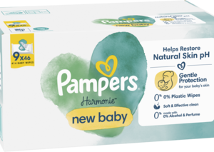 PAMPERS Harmonie New Baby chusteczki nawilzane 9x46 szt