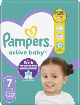 PAMPERS Active Baby pieluchy 7 15 kg 44 szt